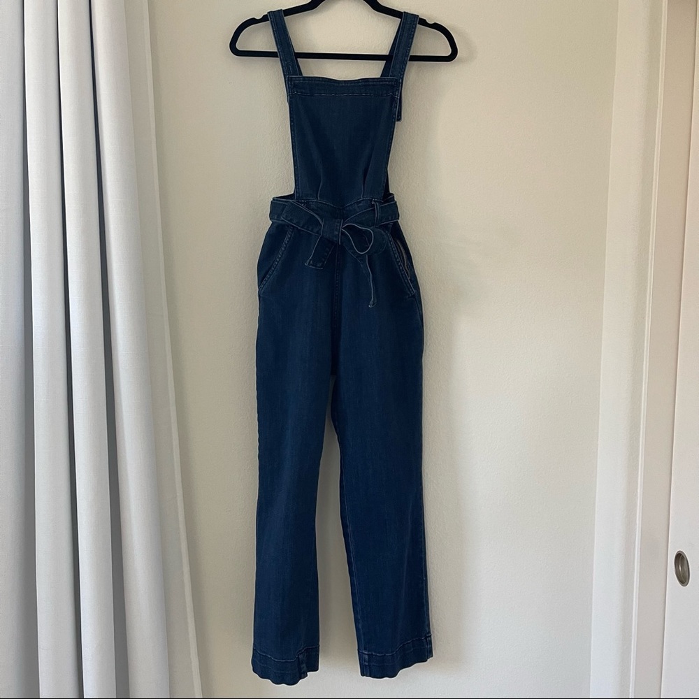 Universal Thread Dark Wash Overalls with Bow - Size 2